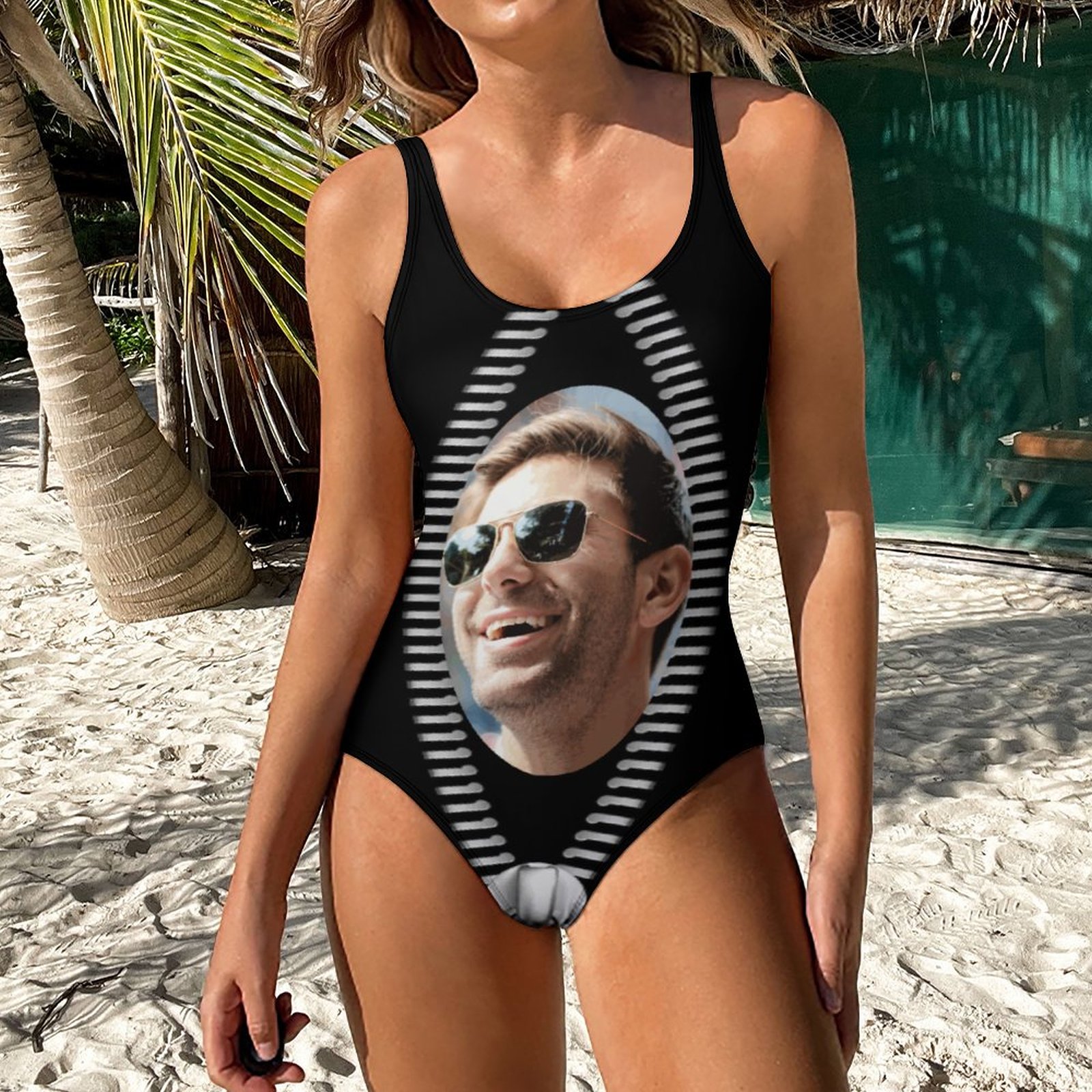 Maillot de bain une pièce imprimé Borat drôle pour femme, maillot