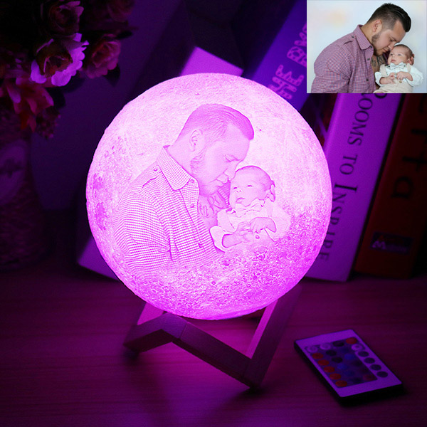 Gahaya lampe de lune personnalisée photo personnalisée imprimée en 3D veilleuse créative romantique avec support et contrôle tactile et cadeaux USB rechargeables 12cm 16 couleurs 